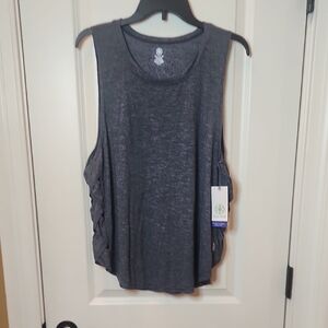 NWT Gaiam Maritime Blue Heather Posey Tank With Braided Sides In Size L
